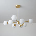 Elysium Brass and Glass Chandelier for Dining Room and Living Room