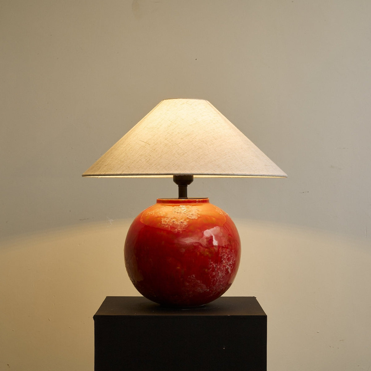 Emberveil Ceramic Table Lamp with Fabric Shade for Bedroom and Living Room