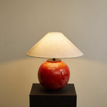 Emberveil Ceramic Table Lamp with Fabric Shade for Bedroom and Living Room