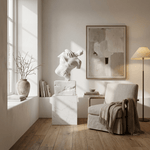 Embrace Form Sculpture — Glossy White Figurative Art for Modern Interiors