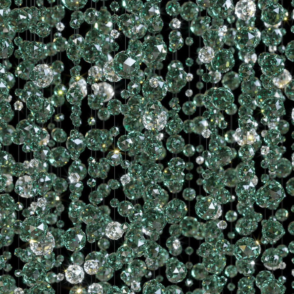 Emerald Rainfall Crystal Chandelier – Customizable Designer Pendant Light