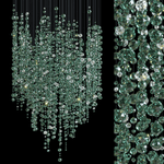 Emerald Rainfall Crystal Chandelier – Customizable Designer Pendant Light