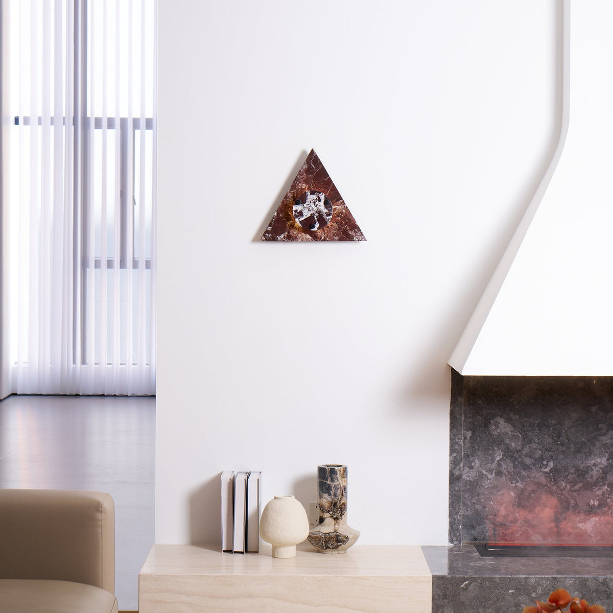 Virida Sculptural Marble Wall Sconce with Integrated LED