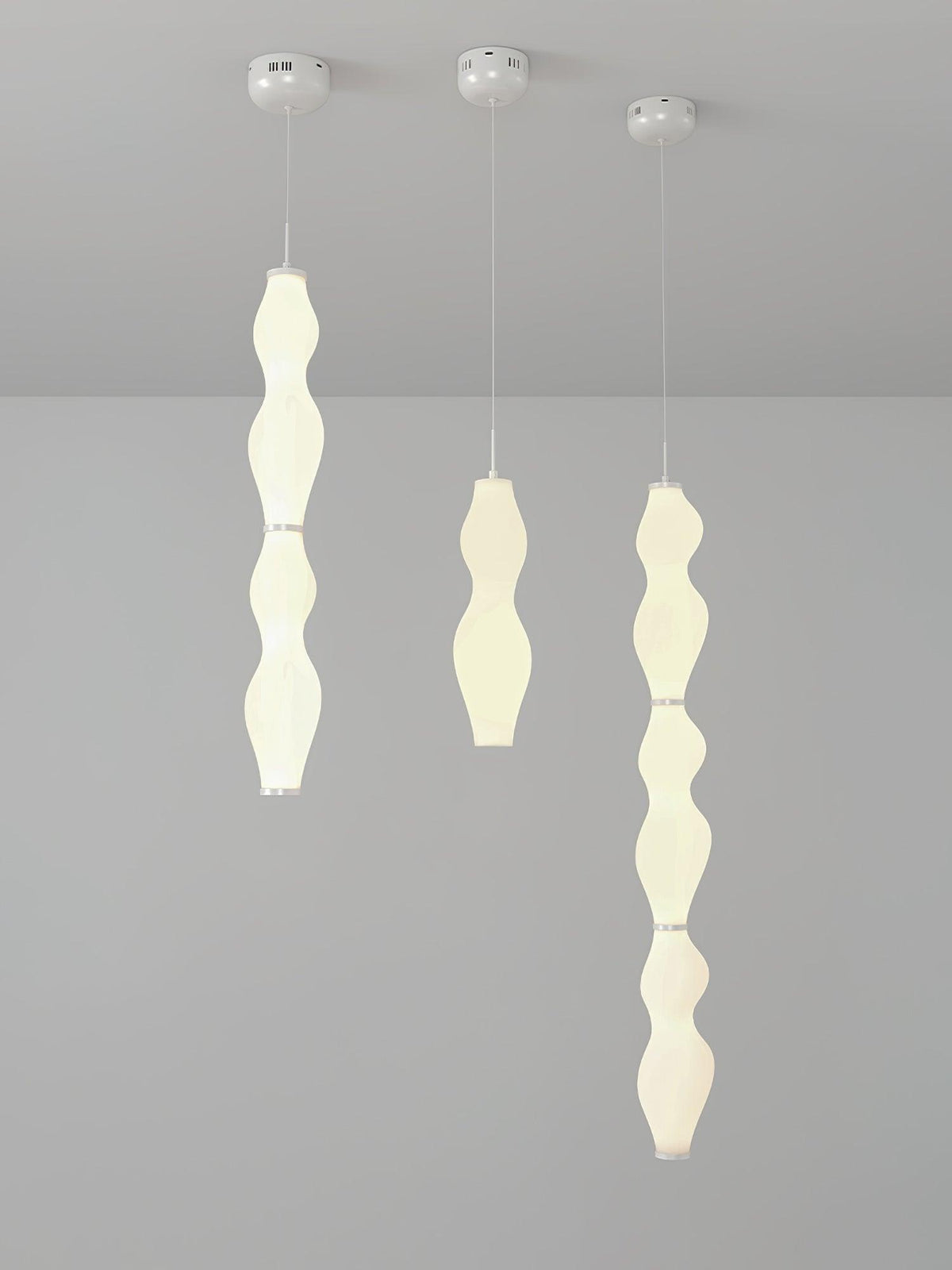 Empirico Sculptural LED Pendant Light in White Polyethylene