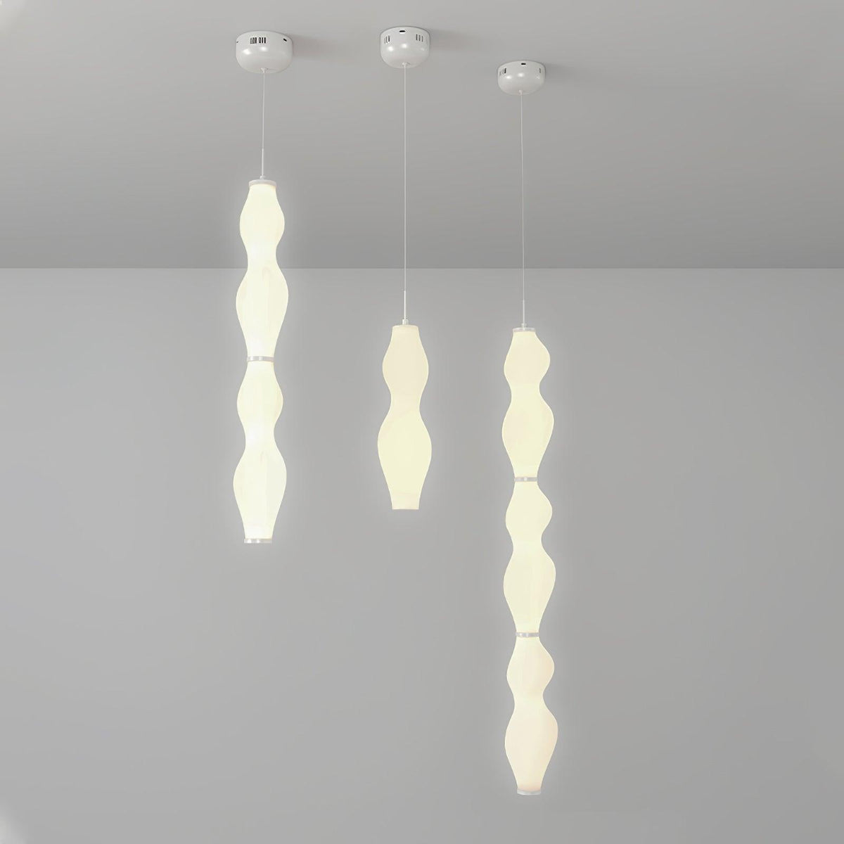 Empirico Sculptural LED Pendant Light in White Polyethylene