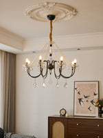 Empress Crystal Chandelier – Black Iron & Crystal Drops for Dining Room and Living Room