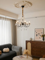 Empress Crystal Chandelier – Black Iron & Crystal Drops for Dining Room and Living Room
