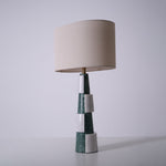 Duomo Marble Table Lamp – Sculptural Stone Base with Fabric Shade