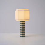 Modari Striped Stone Table Lamp – Travertine & Marble Sculptural Accent Light