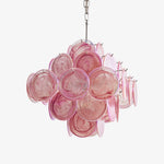 Aurelia Pink Glass Chandelier – Handcrafted Murano-Style Pendant Light for Elegant Interiors