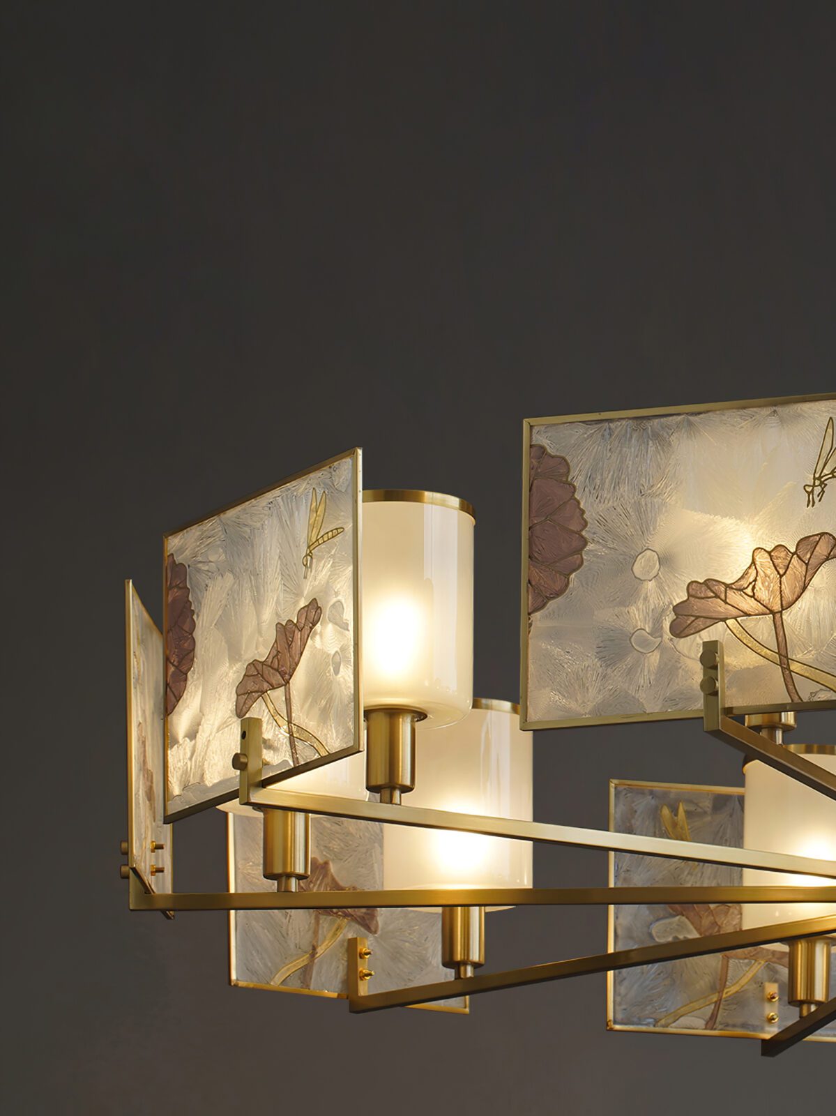 Enamel Lotus Chandelier