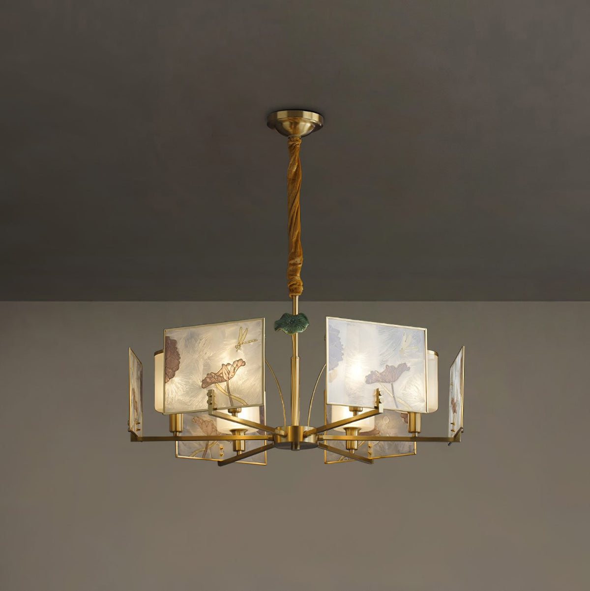 Enamel Lotus Chandelier