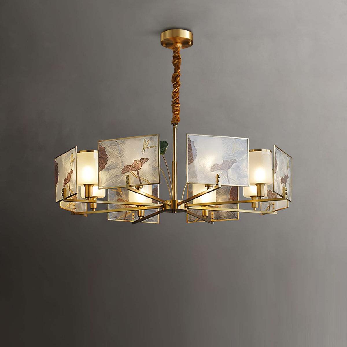 Enamel Lotus Chandelier