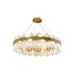 Enos Crystal LED Chandelier in Gold for Dining Room and Living Room