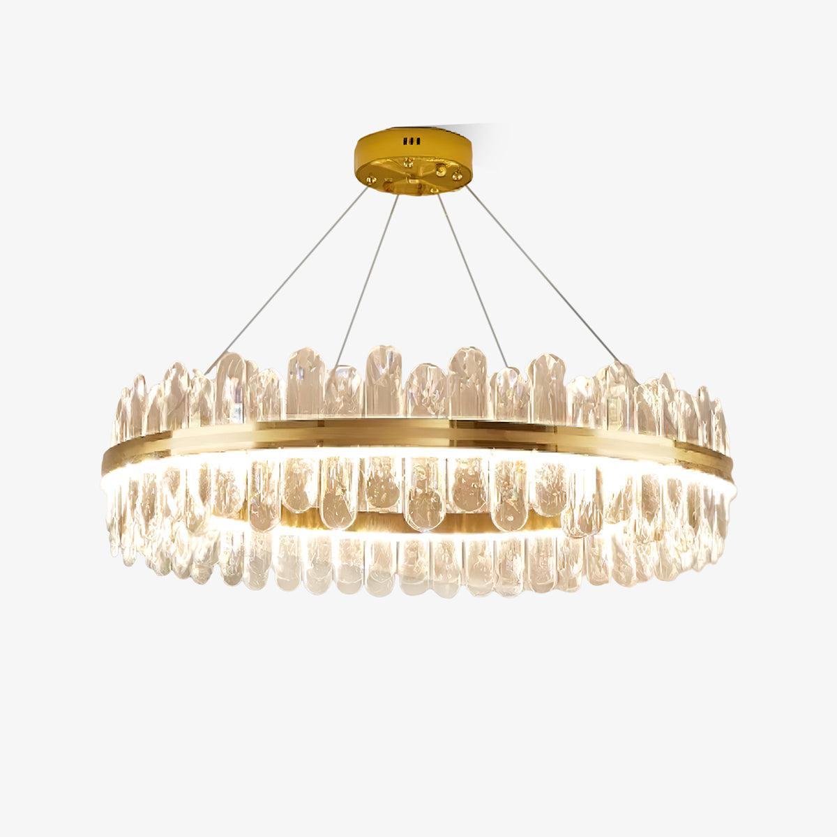 Enos Crystal LED Chandelier in Gold for Dining Room and Living Room