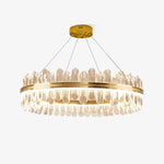 Enos Crystal LED Chandelier in Gold for Dining Room and Living Room