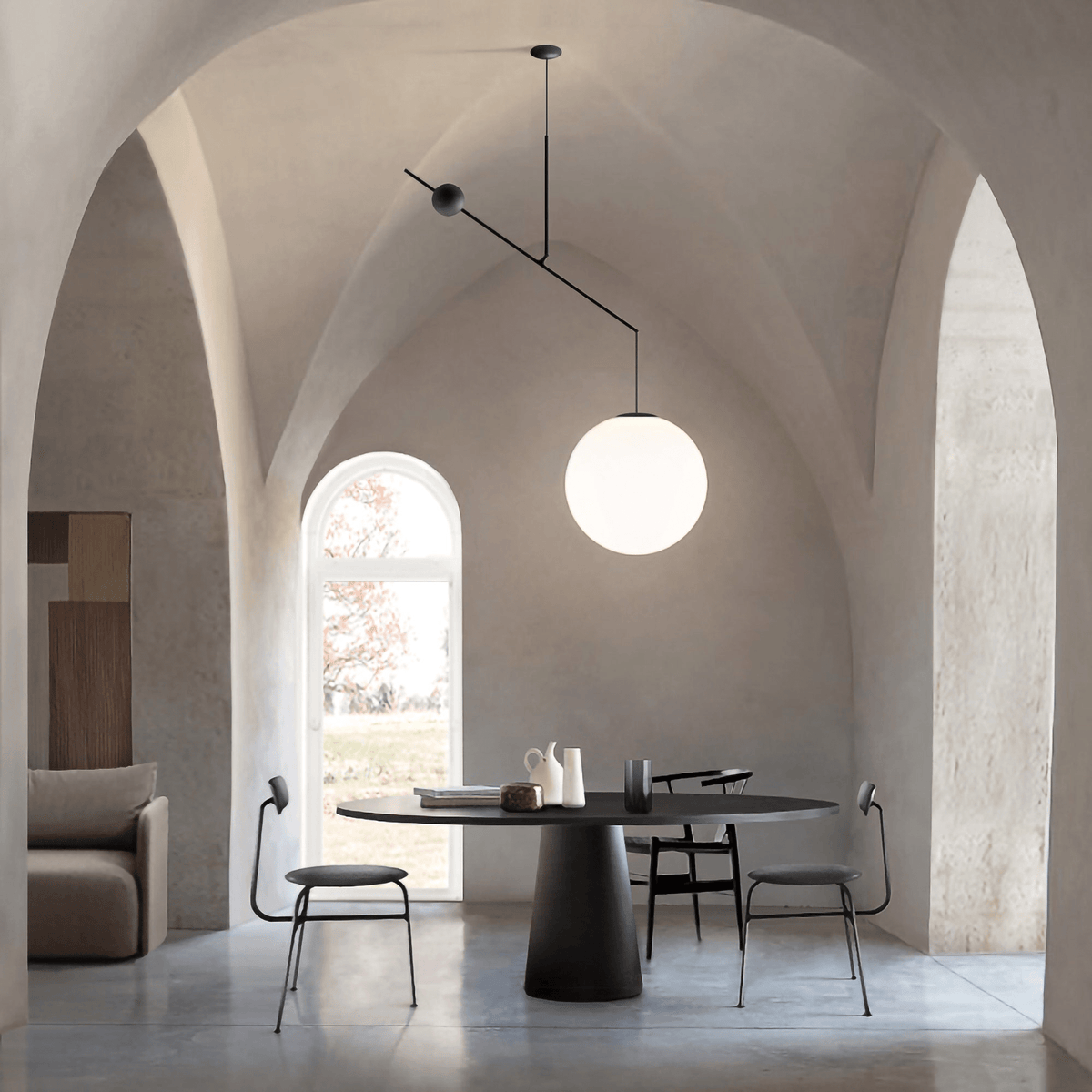 Equinox Balance Pendant Light – Modern Minimalist Glass Globe Chandelier