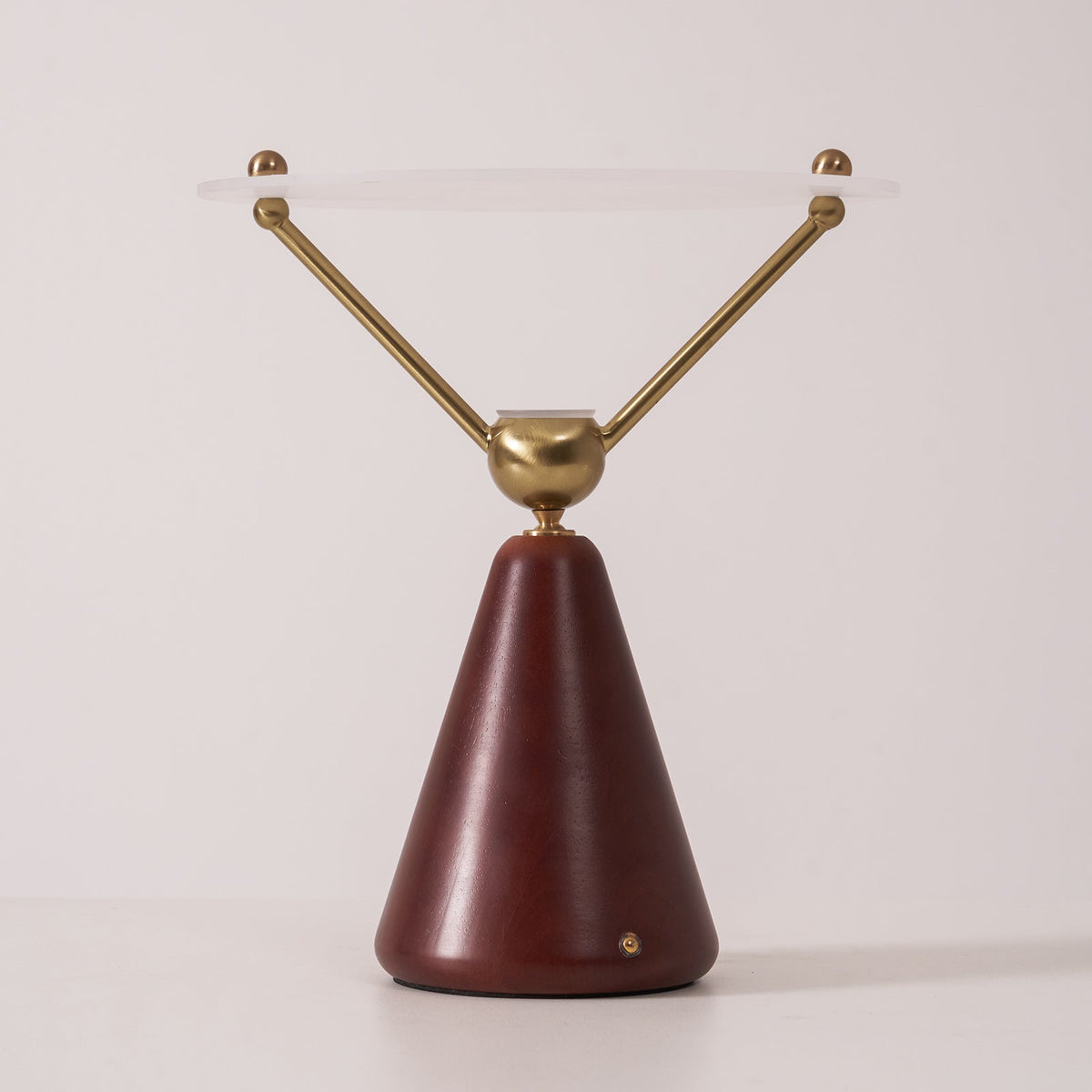 Equoray Sculptural Table Lamp with Walnut Base and Gold Accents