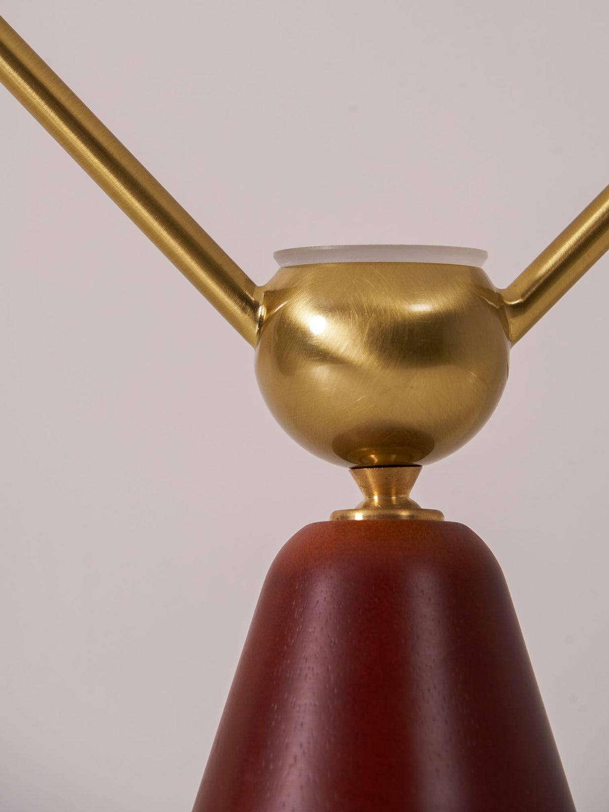 Equoray Sculptural Table Lamp with Walnut Base and Gold Accents