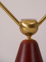 Equoray Sculptural Table Lamp with Walnut Base and Gold Accents