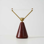 Equoray Sculptural Table Lamp with Walnut Base and Gold Accents