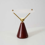 Equoray Sculptural Table Lamp with Walnut Base and Gold Accents
