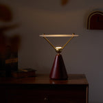 Equoray Sculptural Table Lamp with Walnut Base and Gold Accents