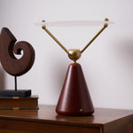 Equoray Sculptural Table Lamp with Walnut Base and Gold Accents