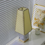 Estela Table Lamp – Tailored Grey & White Shade with Brass Accent