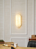 Estelle Wall Sconce in Natural Alabaster — Layered Stone LED Wall Light