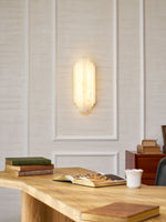 Estelle Wall Sconce in Natural Alabaster — Layered Stone LED Wall Light