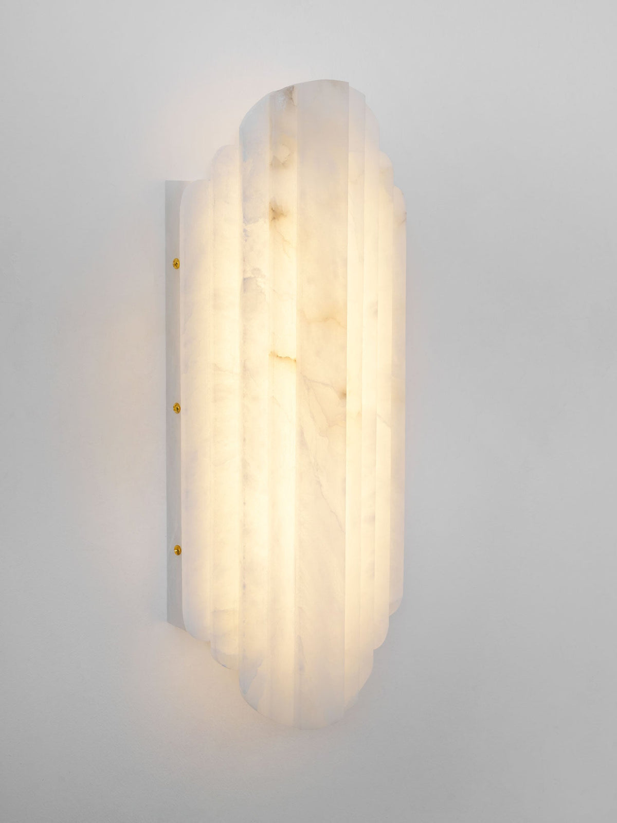 Estelle Wall Sconce in Natural Alabaster — Layered Stone LED Wall Light