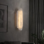 Estelle Wall Sconce in Natural Alabaster — Layered Stone LED Wall Light