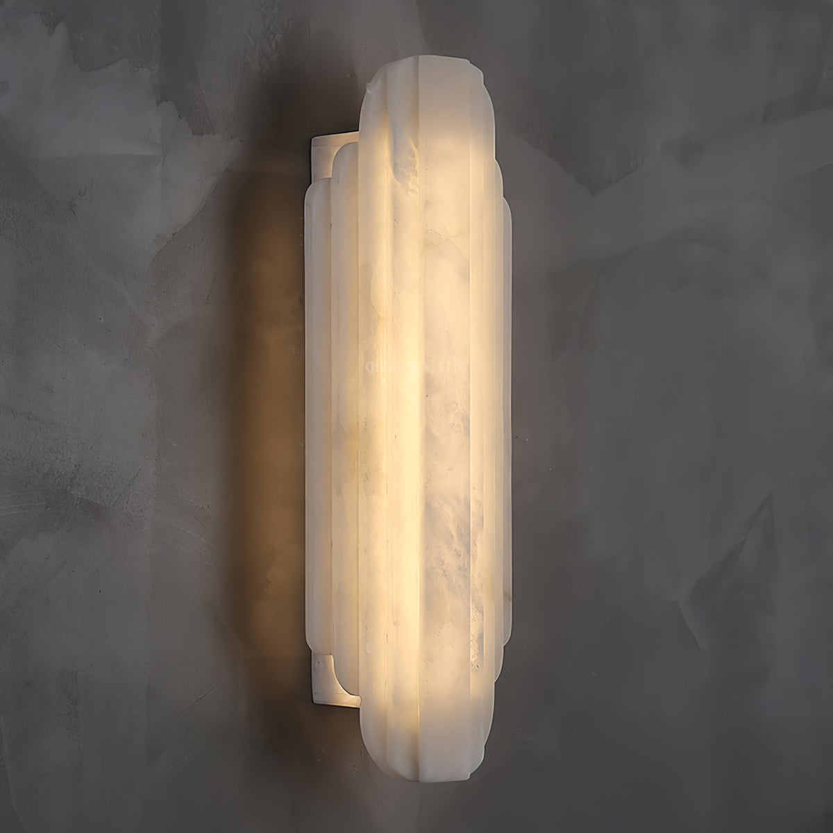 Estelle Wall Sconce in Natural Alabaster — Layered Stone LED Wall Light