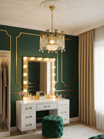 Evangeline Crystal Chandelier – Gold Finish, Cascading Glass, Designer Ceiling Light