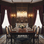 Evangeline Crystal Chandelier – Gold Finish, Cascading Glass, Designer Ceiling Light