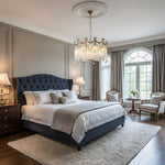 Evangeline Crystal Chandelier – Gold Finish, Cascading Glass, Designer Ceiling Light