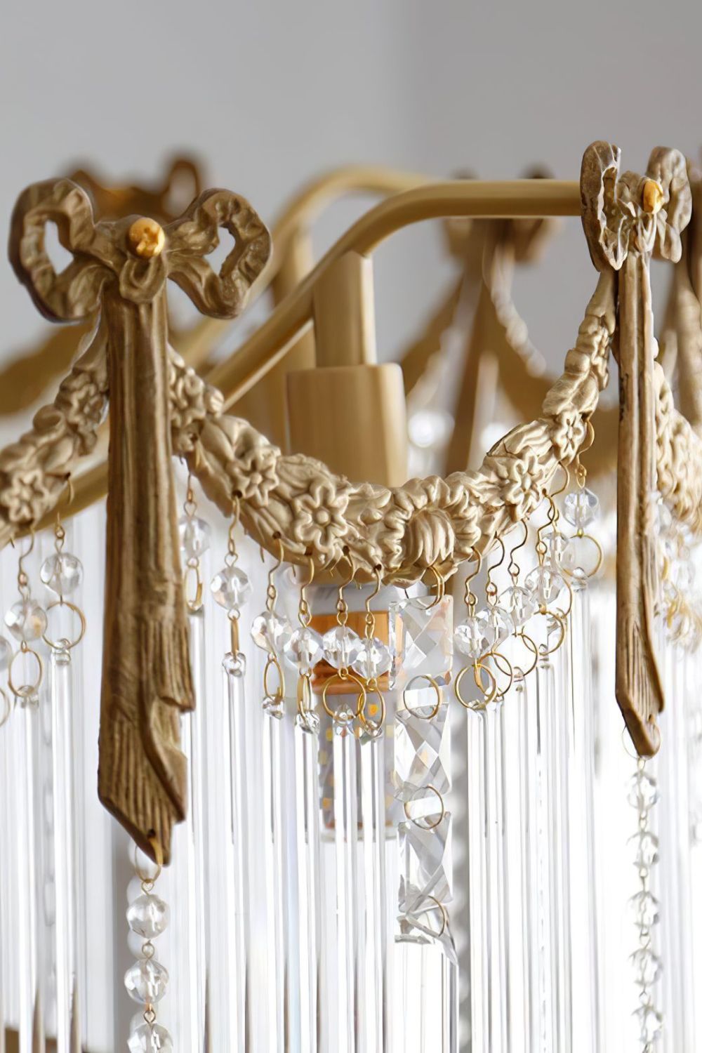 Evangeline Crystal Chandelier – Gold Finish, Cascading Glass, Designer Ceiling Light