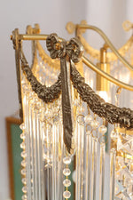 Evangeline Crystal Chandelier – Gold Finish, Cascading Glass, Designer Ceiling Light