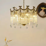 Evangeline Crystal Chandelier – Gold Finish, Cascading Glass, Designer Ceiling Light