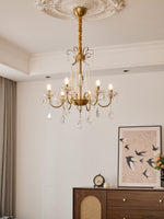 Evaria Crystal Pearl Chandelier – Opalescent Glass & Gold