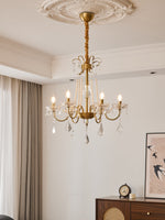 Evaria Crystal Pearl Chandelier – Opalescent Glass & Gold
