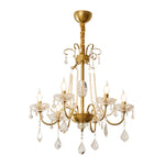 Evaria Crystal Pearl Chandelier – Opalescent Glass & Gold