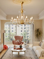 Evaria Crystal Pearl Chandelier – Opalescent Glass & Gold