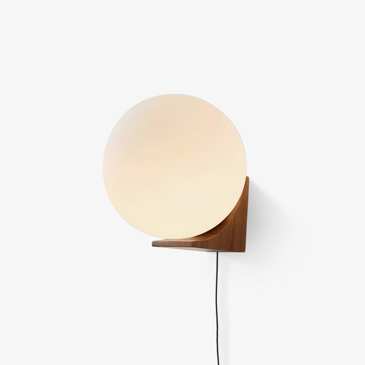 Evelyn Orb Plug-in Wall Sconce in Natural Oak and Dark Walnut