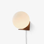Evelyn Orb Plug-in Wall Sconce in Natural Oak and Dark Walnut