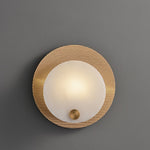 Lumen Alabaster Wall Sconce in Gold with White Alabaster Shade