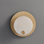 Lumen Alabaster Wall Sconce in Gold with White Alabaster Shade