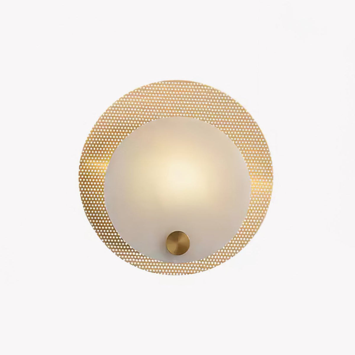 Lumen Alabaster Wall Sconce in Gold with White Alabaster Shade