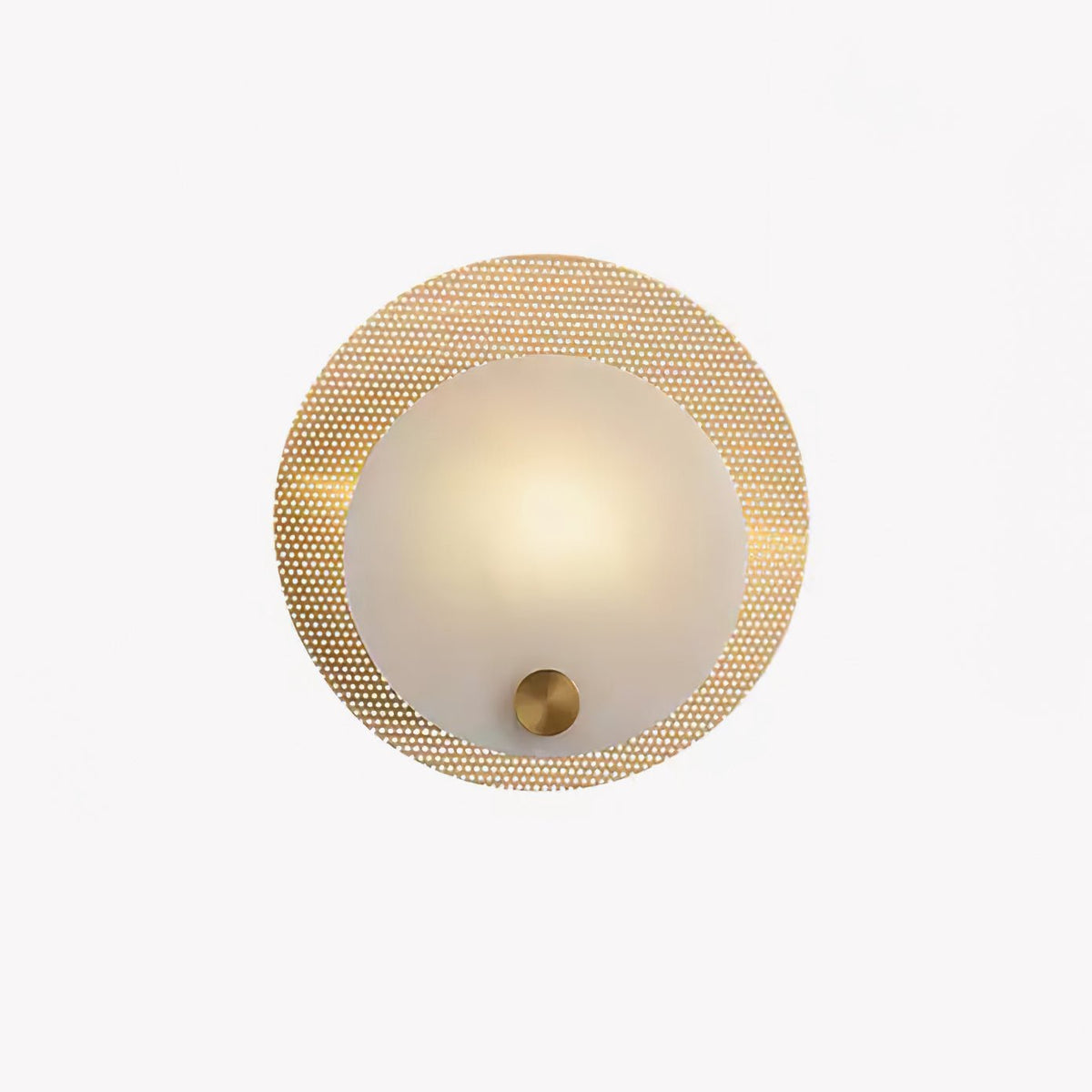 Lumen Alabaster Wall Sconce in Gold with White Alabaster Shade